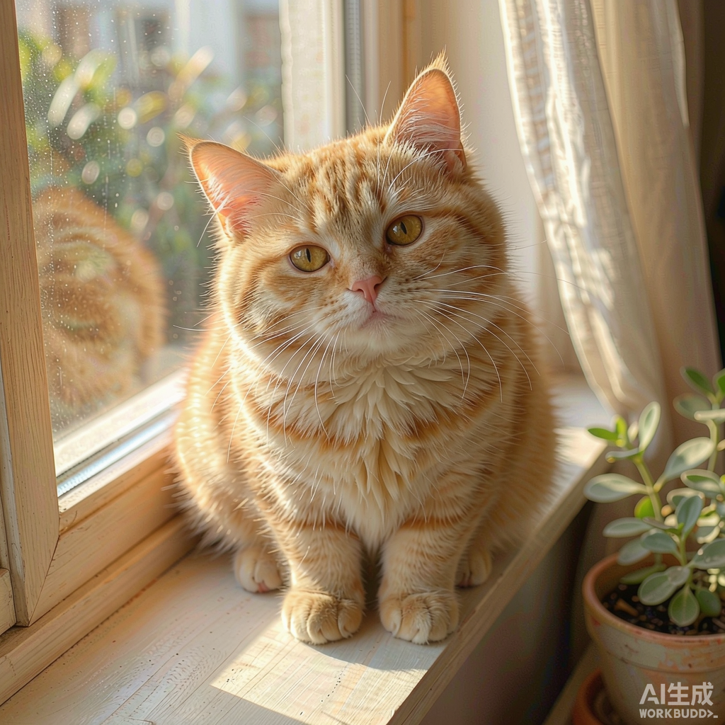晒太阳的橘猫